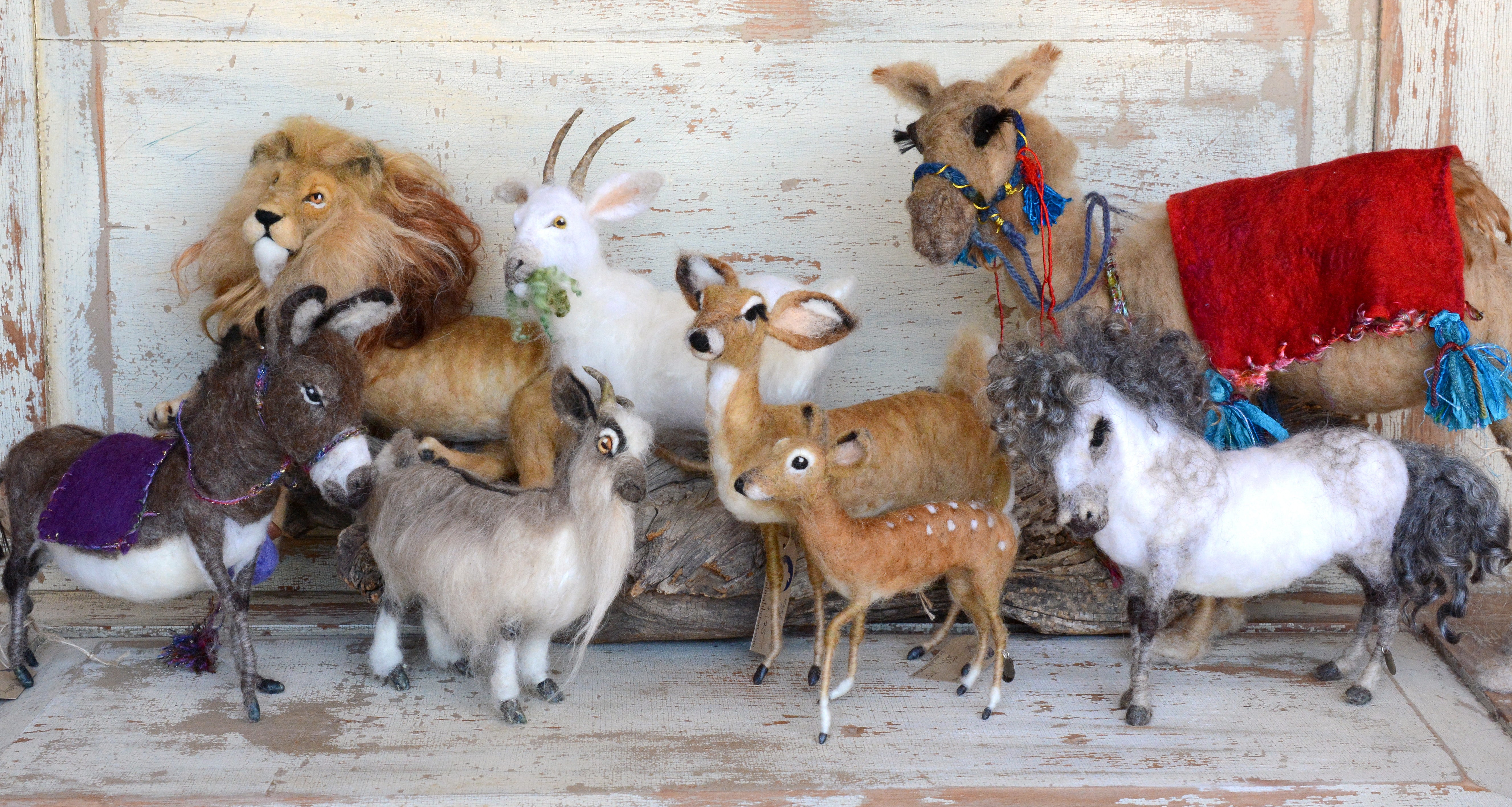 DEER SET felt animals felt animal NEEDLE animal NEEDLE animals