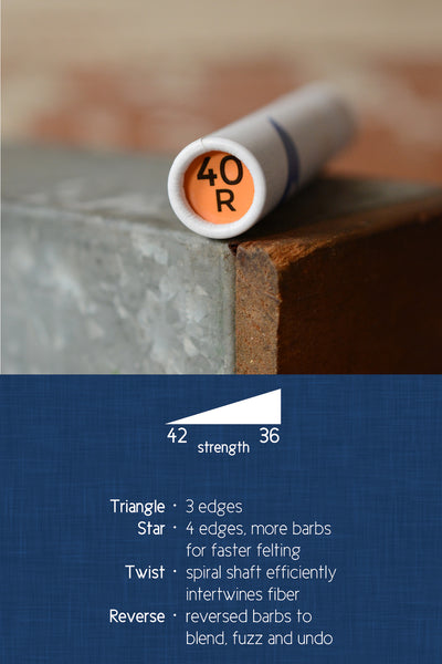 Sarafina's Needle Felting Needles:  40 Gauge Reverse
