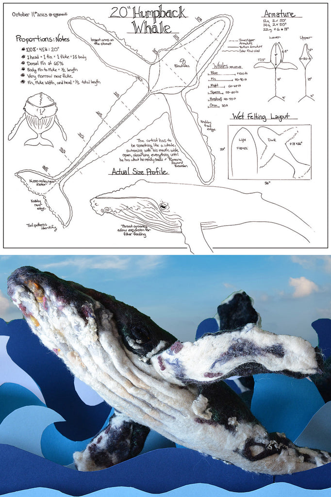 H.K様 Humpback Whale Template – Sarafina Fiber Art