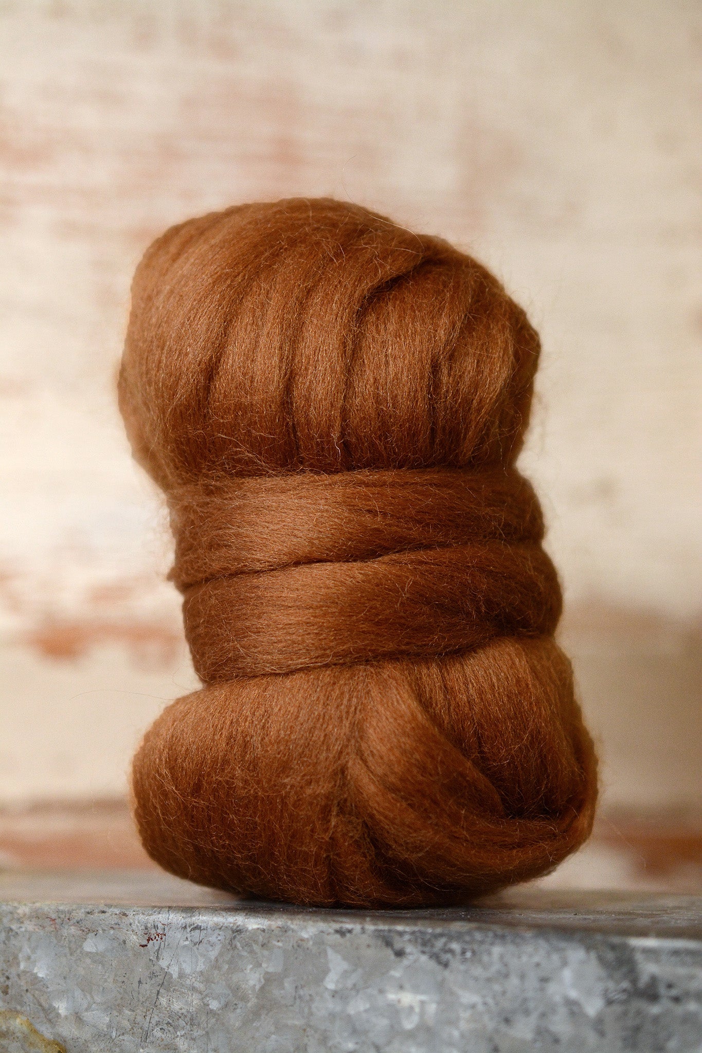Corriedale Top Coat Roving:  Chestnut 2 oz