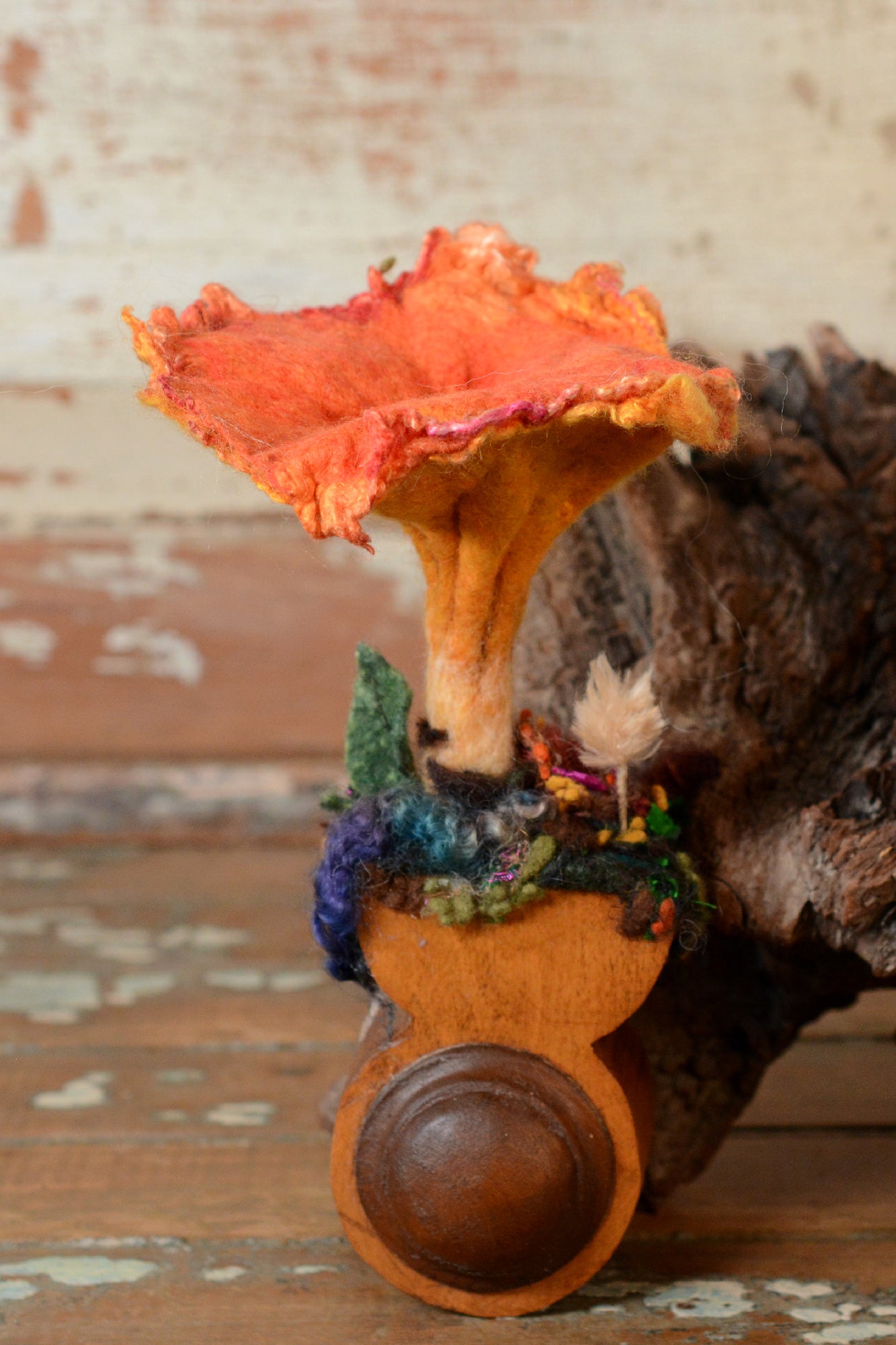 Mushroom Vignette:  Chantrelle on Finial