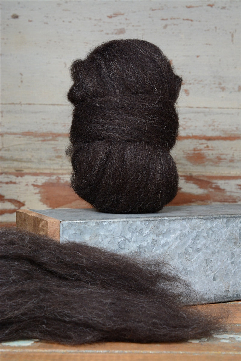 Brown/Black Shetland Top Coat - Natural Roving