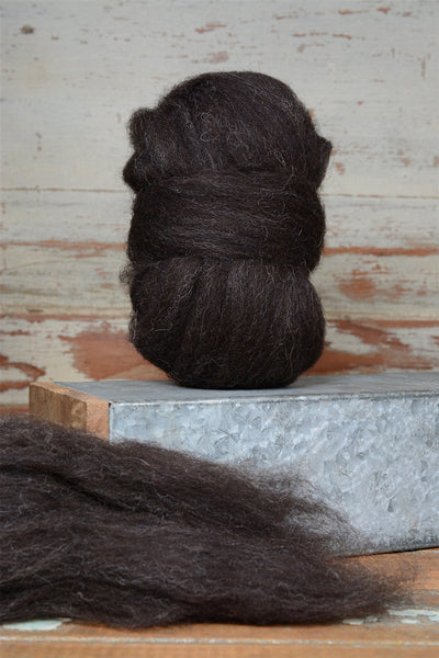 Brown/Black Shetland Top Coat - Natural Roving