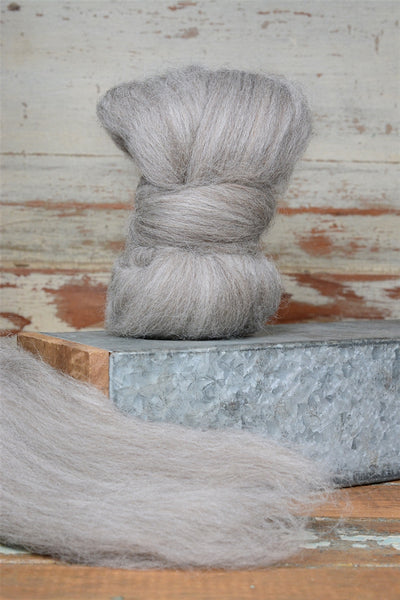 Gray Shetland Top Coat - Natural Roving