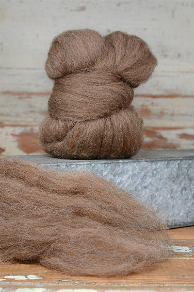 Shetland Moorit Top Coat - Natural Roving