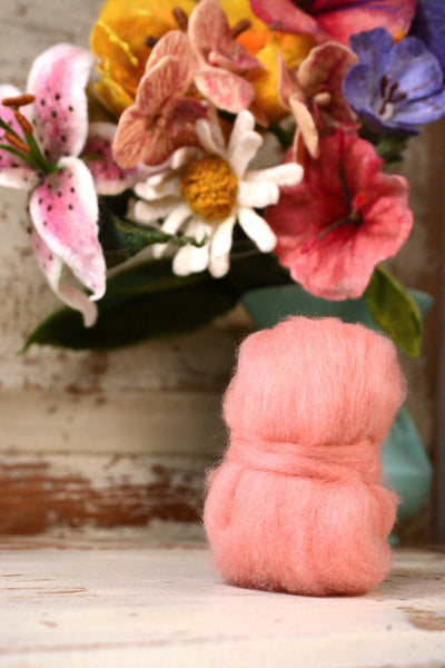 Flower Roving: Peony 1 oz