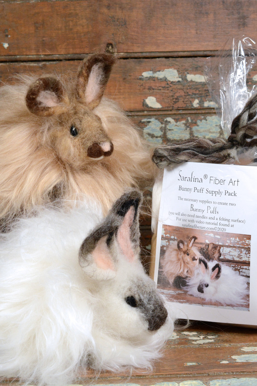 Supply Pack for Needle Felted - Bunny Puff – Sarafina Fiber Art